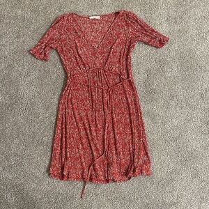 Mango Red Patterned Midi Dress